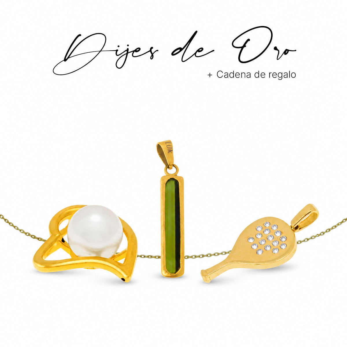 Mystica — Dijes de oro + cadena de cortesía