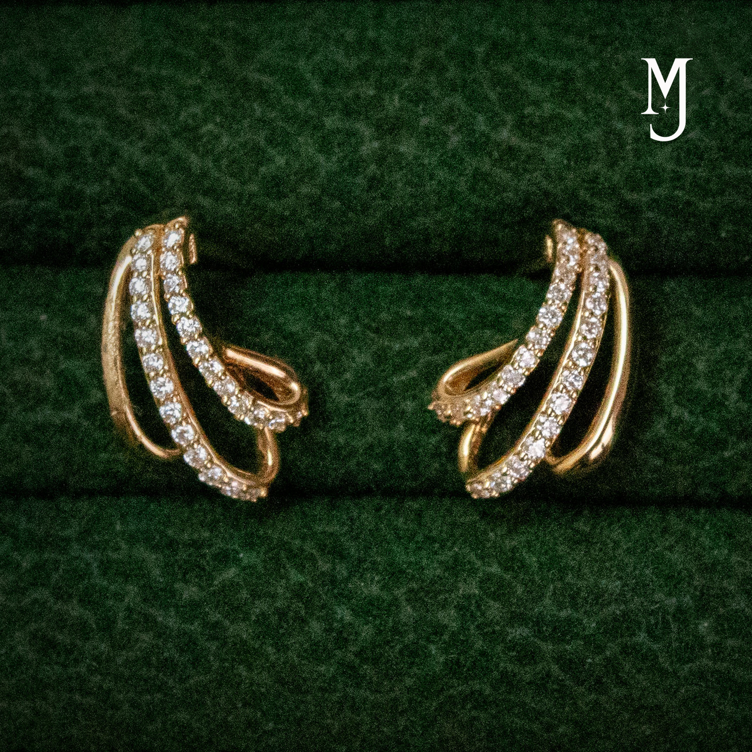 ARETES DE ORO BLANCO CON DIAMANTES