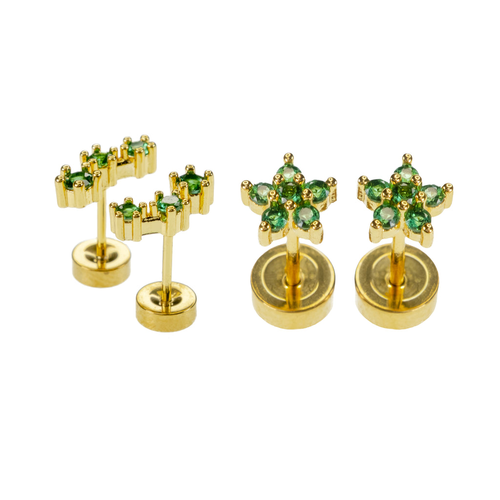 Aretes Espiral Verde