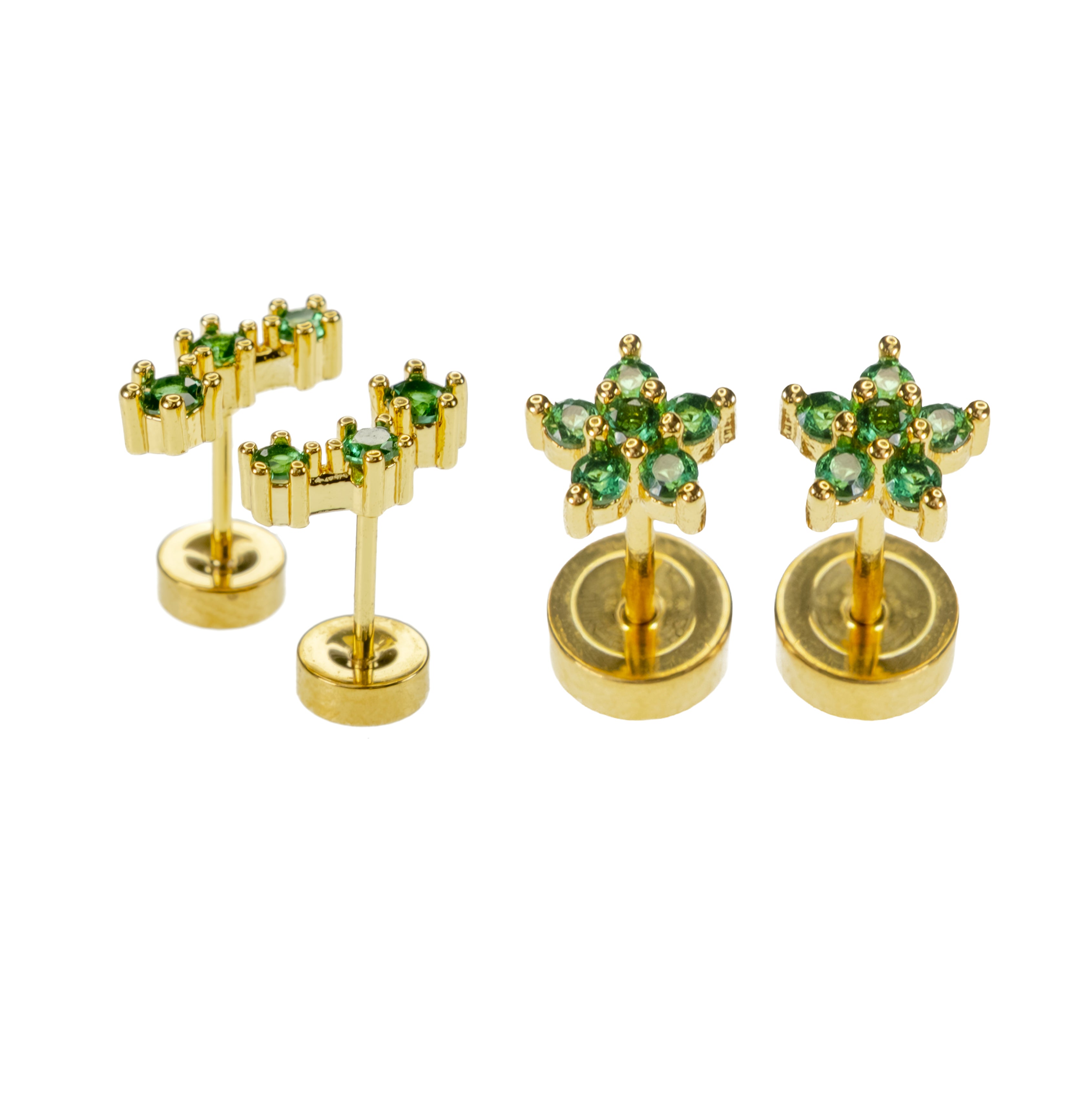 Aretes Espiral Verde