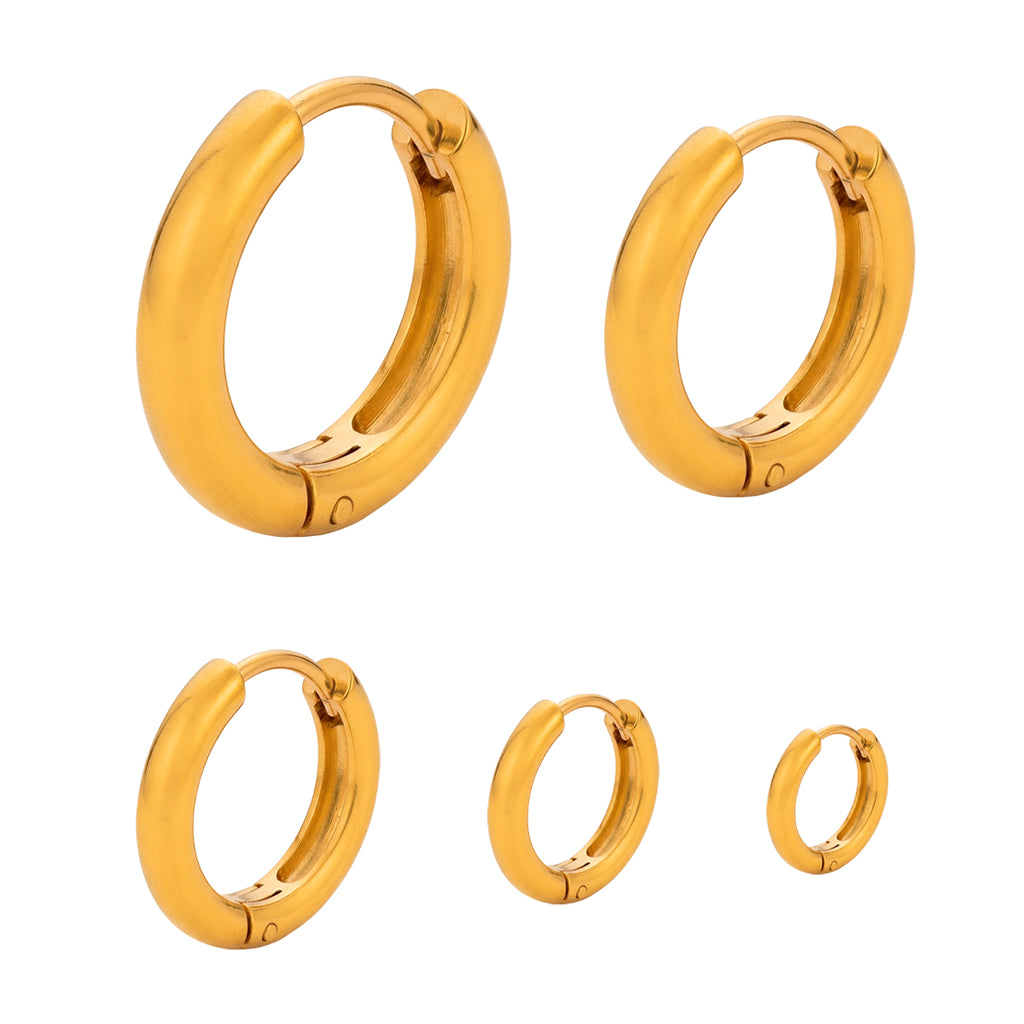 Aretes Argolla Acabado Dorado