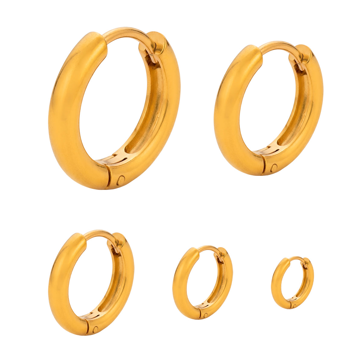 Aretes Argolla Acabado Dorado