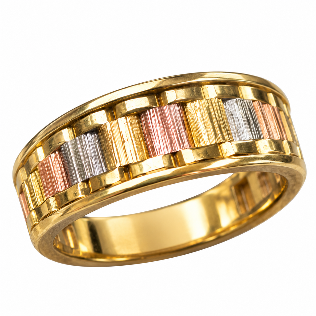 Anillo tricolor baguette