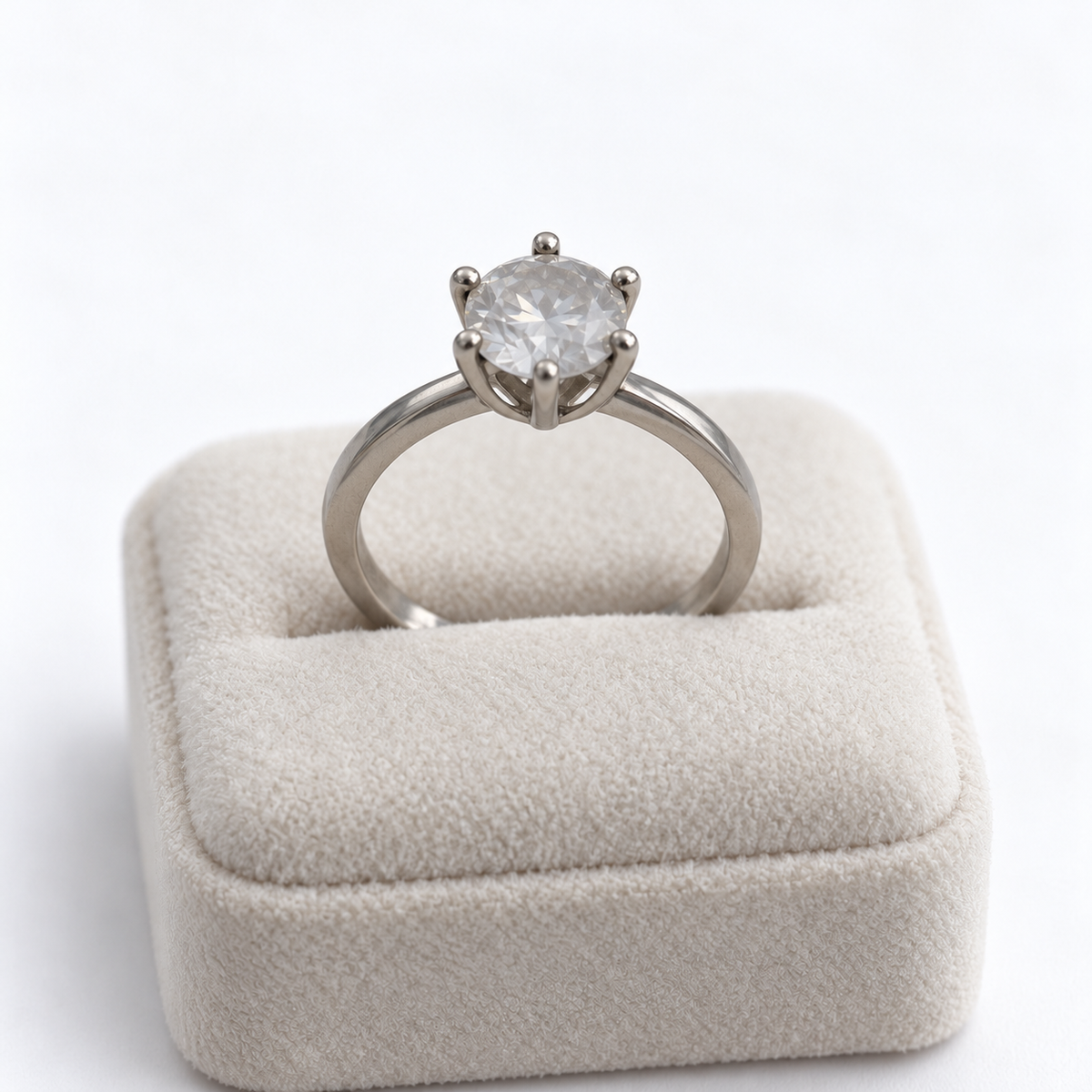 Anillo moissanita plata
