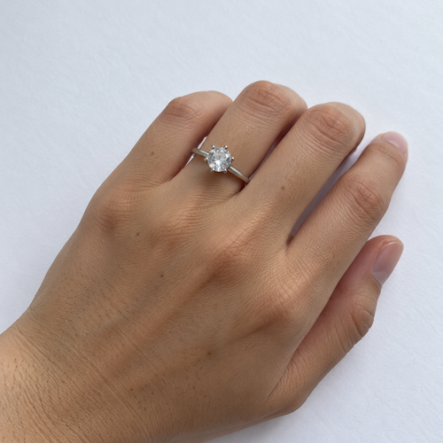 Anillo moissanita plata