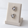 Aretes corazón moissanita