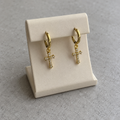 Aretes cruz moissanita 15 mm