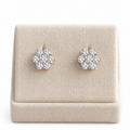 Aretes flor moissanita
