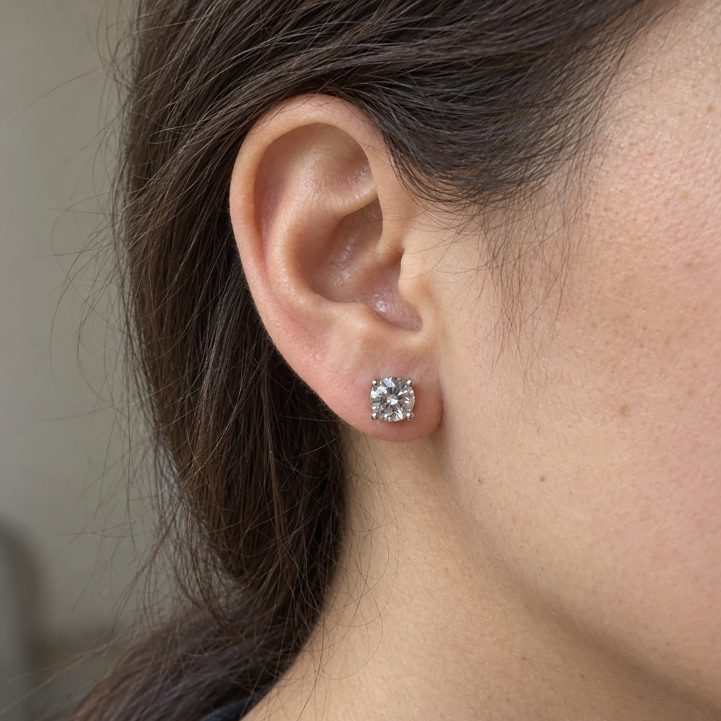 Aretes de Moissanita 5mm