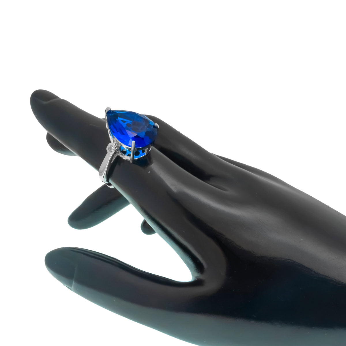 Anillo Azul Imperial Corte Pera