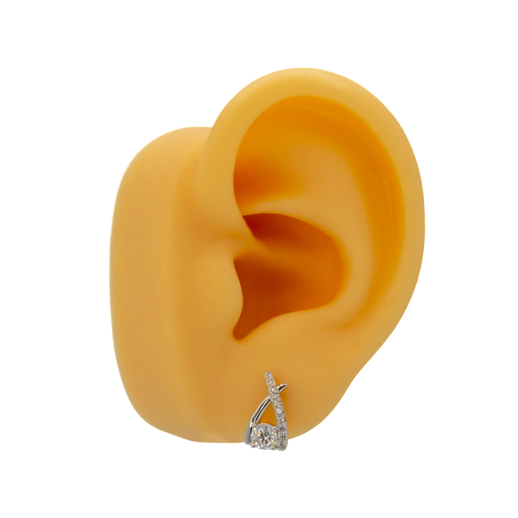 Aretes líneas cruzadas moissanita