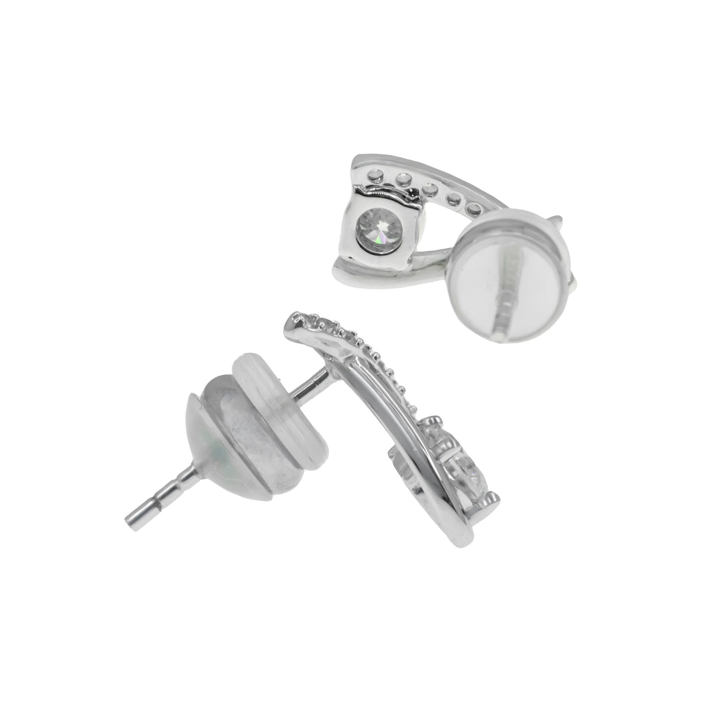 Aretes líneas cruzadas moissanita