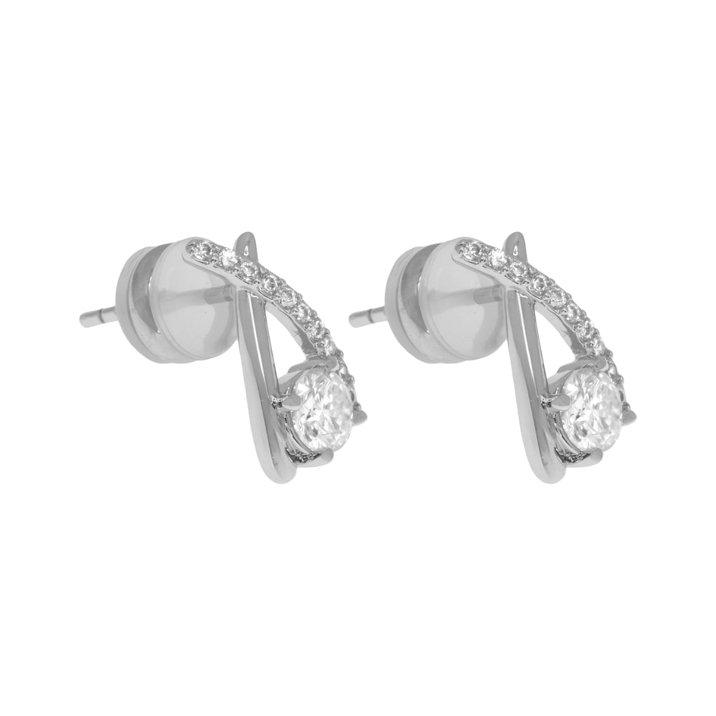 Aretes líneas cruzadas moissanita