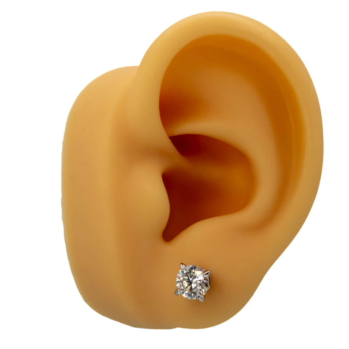 Aretes moissanita 6 mm