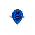 Anillo Azul Imperial Corte Pera
