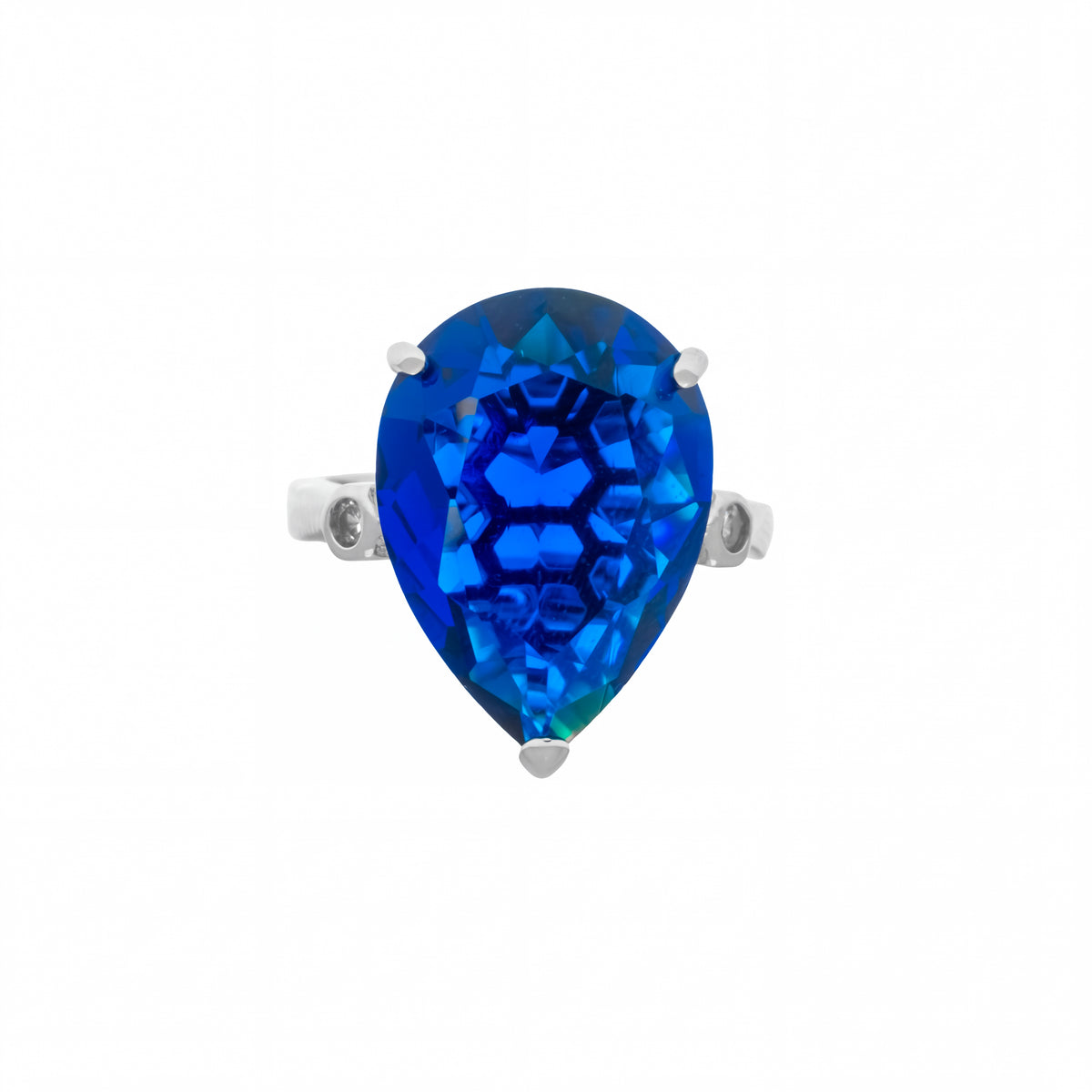 Anillo Azul Imperial Corte Pera