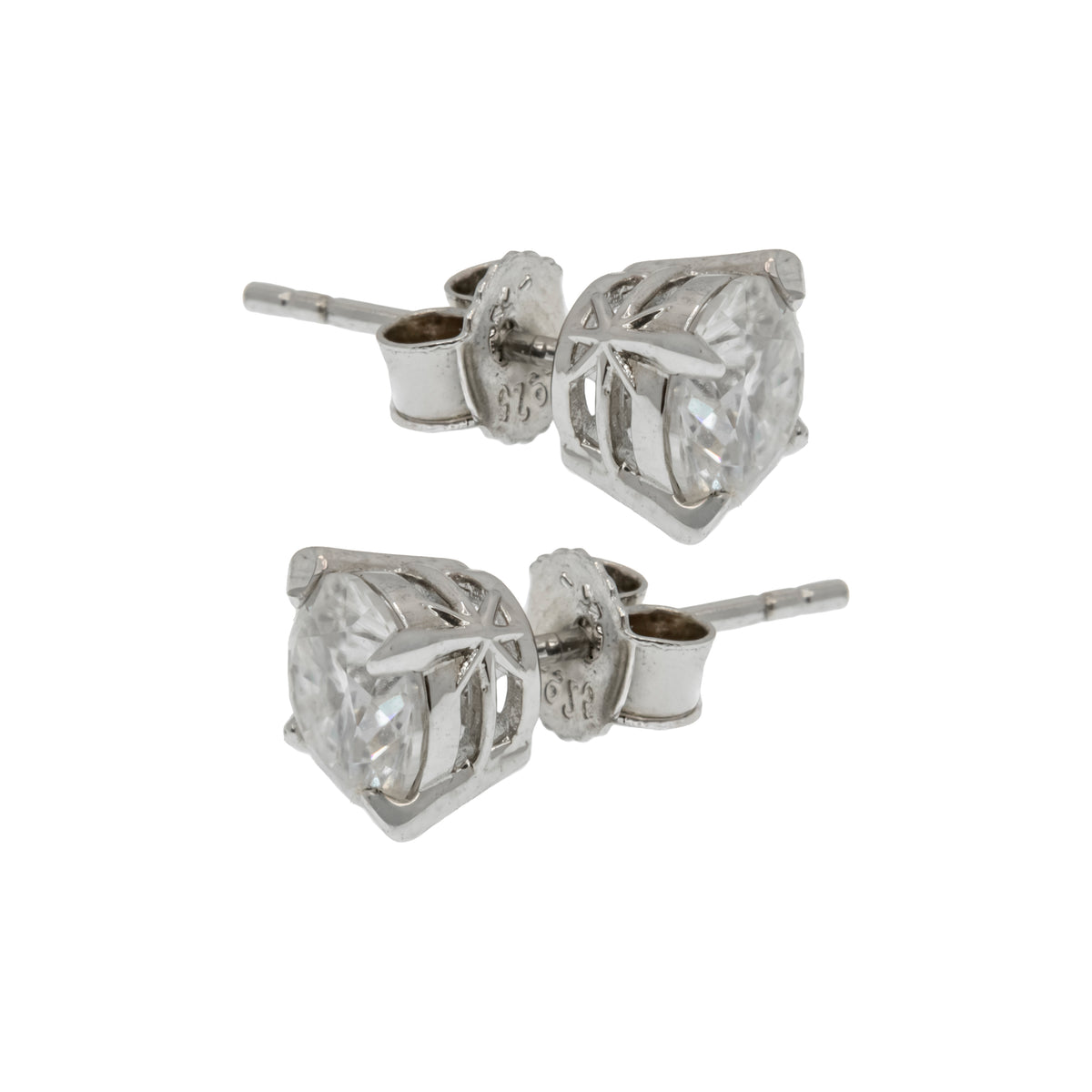 Aretes moissanita 6 mm