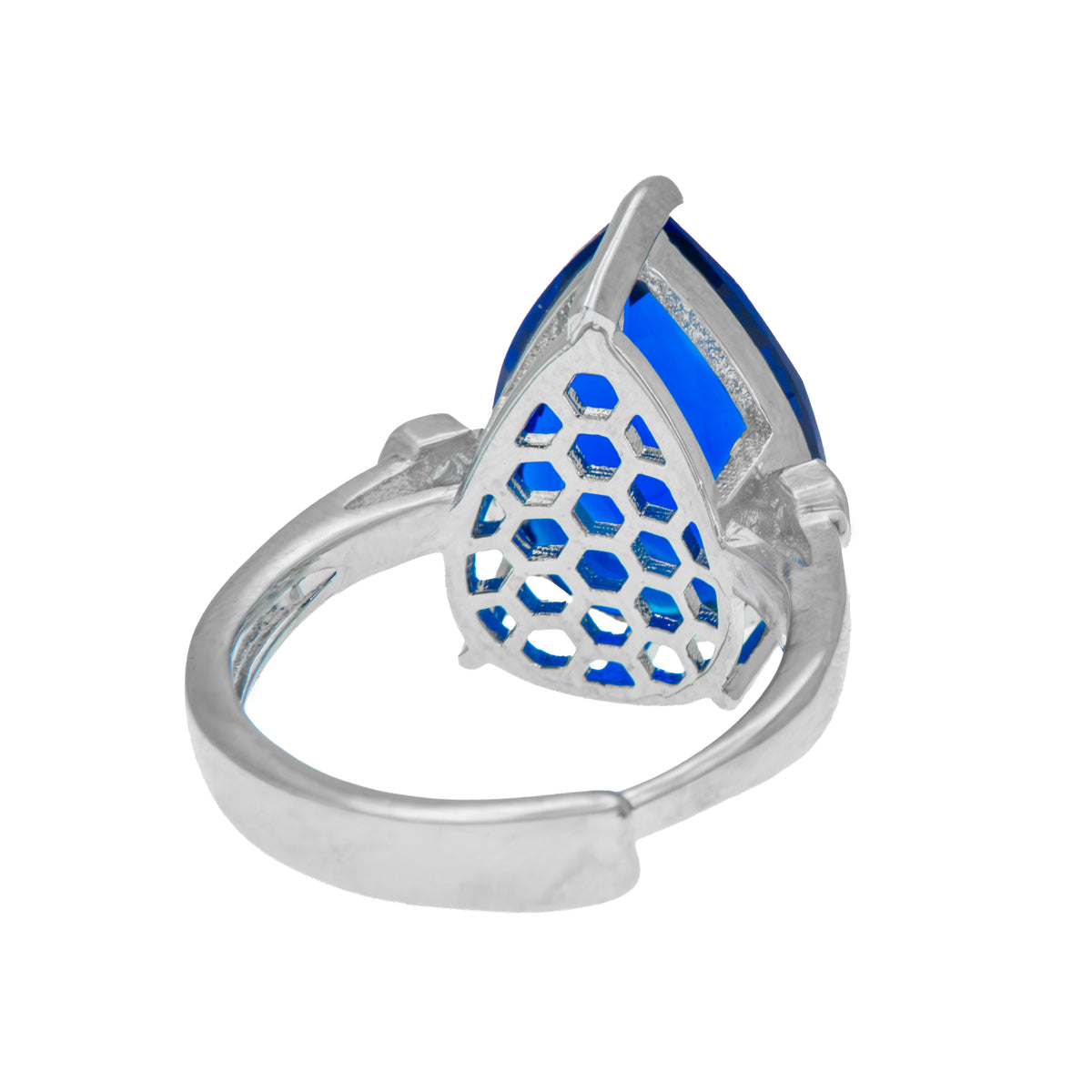 Anillo Azul Imperial Corte Pera