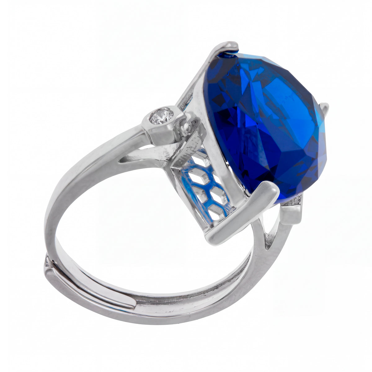 Anillo Azul Imperial Corte Pera