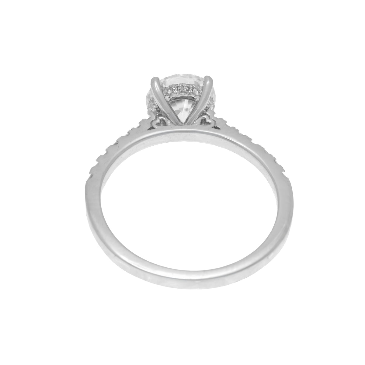 Anillo solitario con brazos pavé