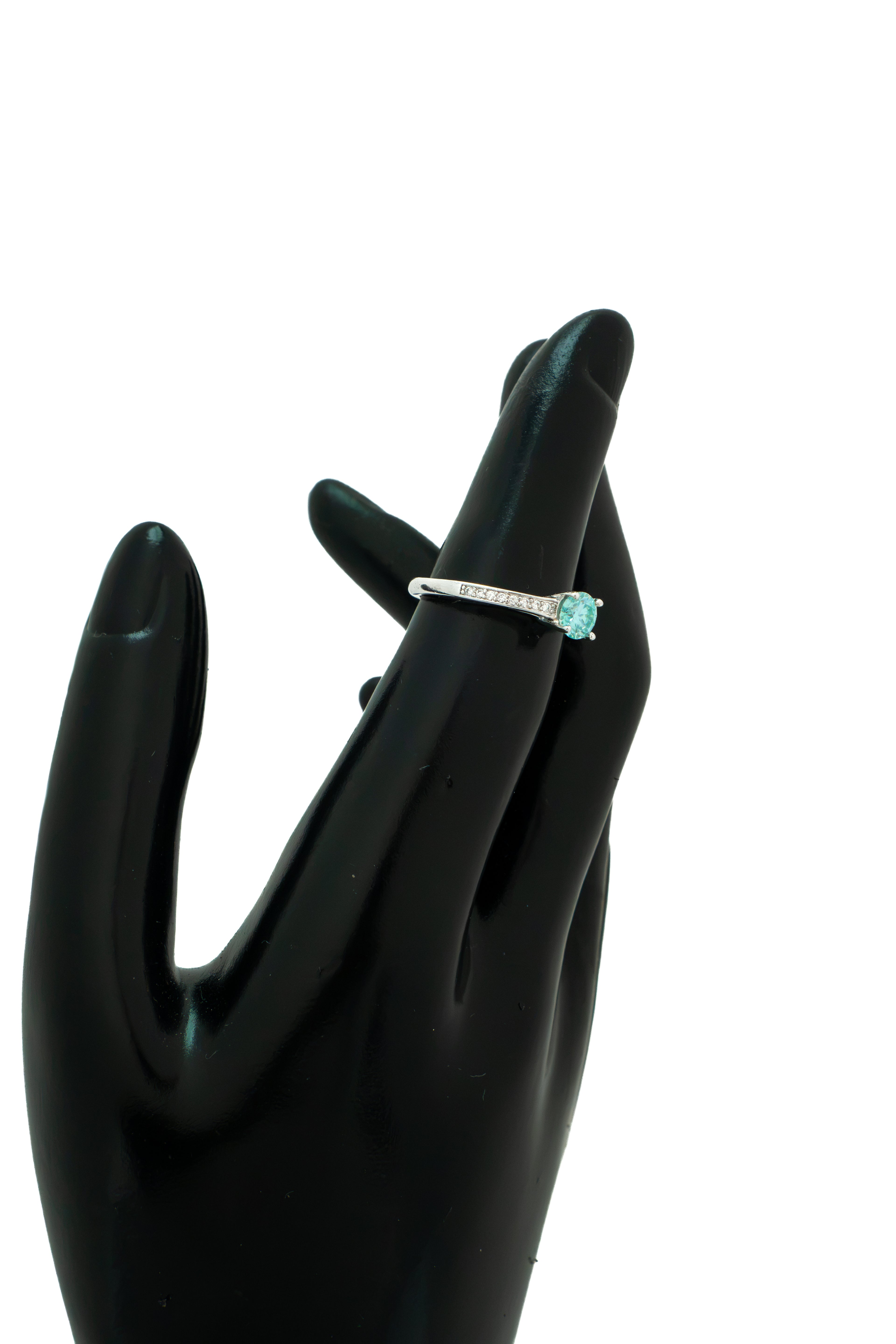Anillo moissanita azul