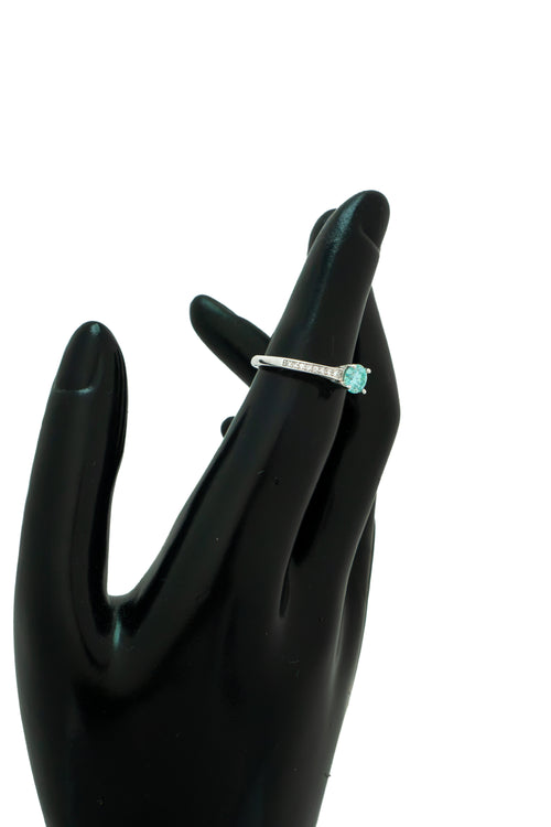 Anillo moissanita azul