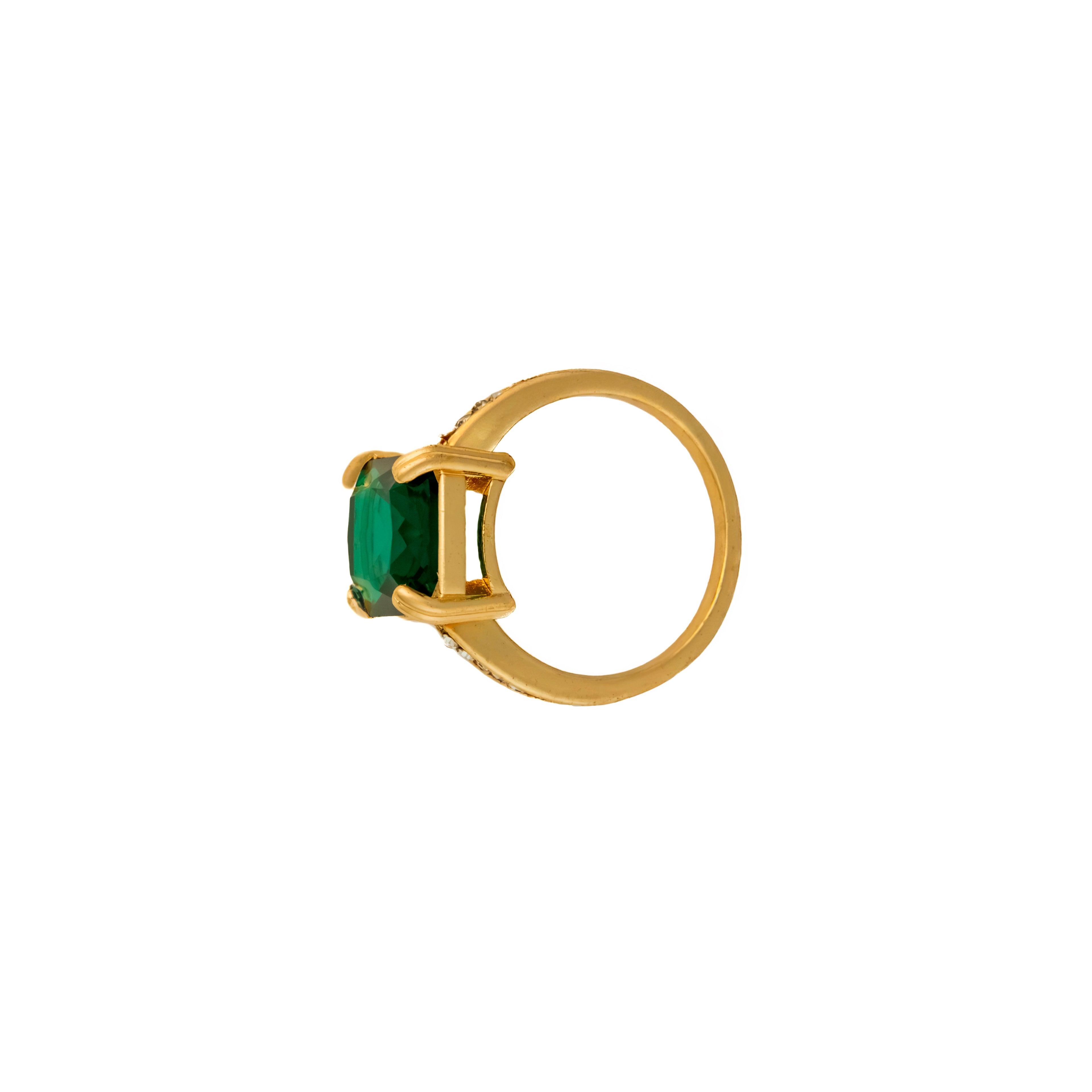 Anillo Elegante Esmeralda Rectangular
