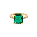 Anillo Elegante Esmeralda Rectangular