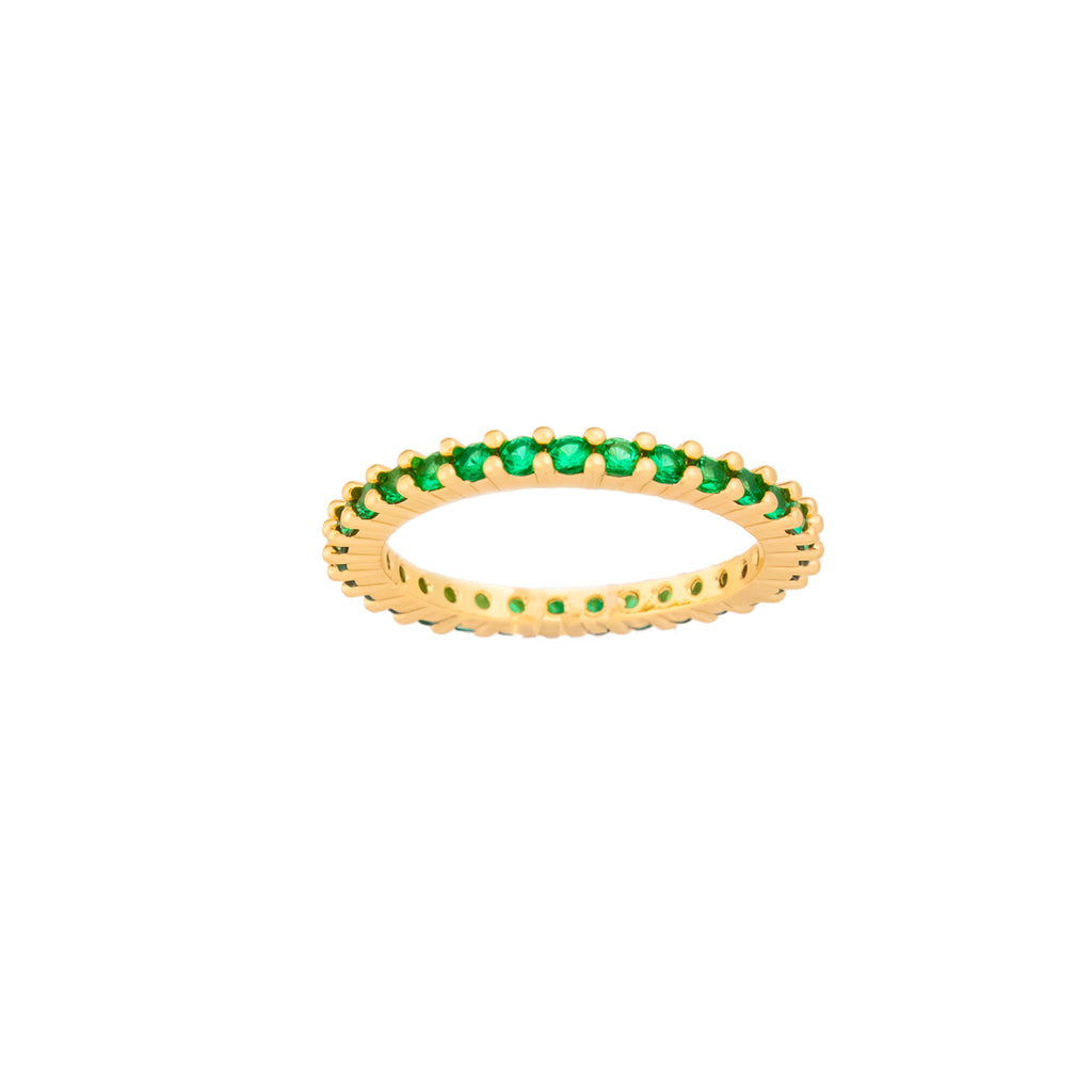 Anillo Geométrico Verde Minimal