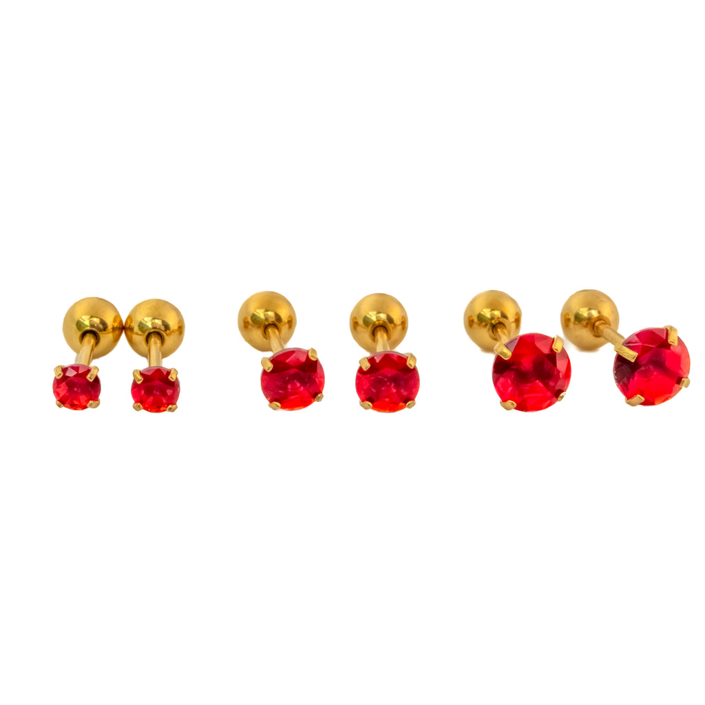 Aretes Mini Punto Rojo