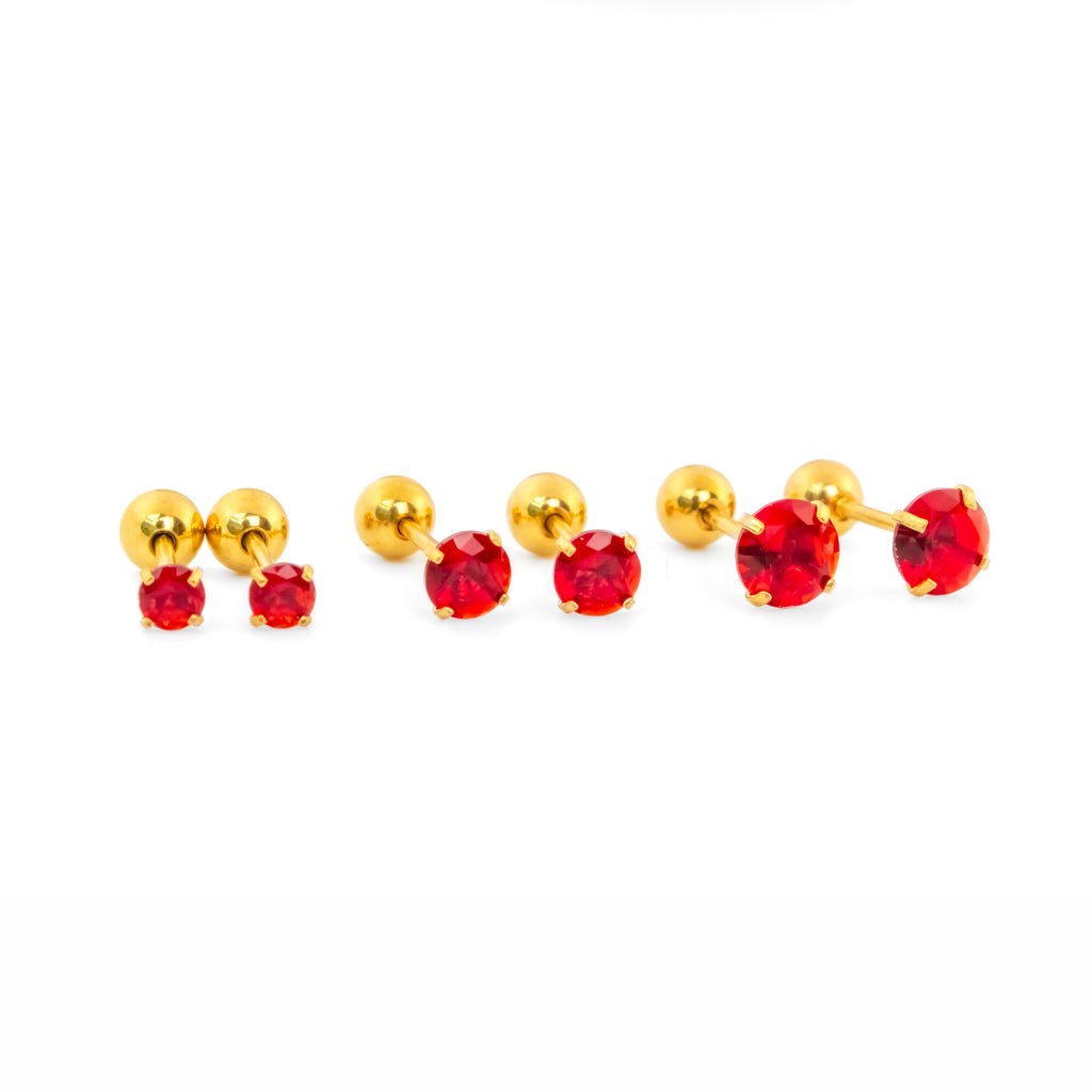 Aretes Mini Punto Rojo