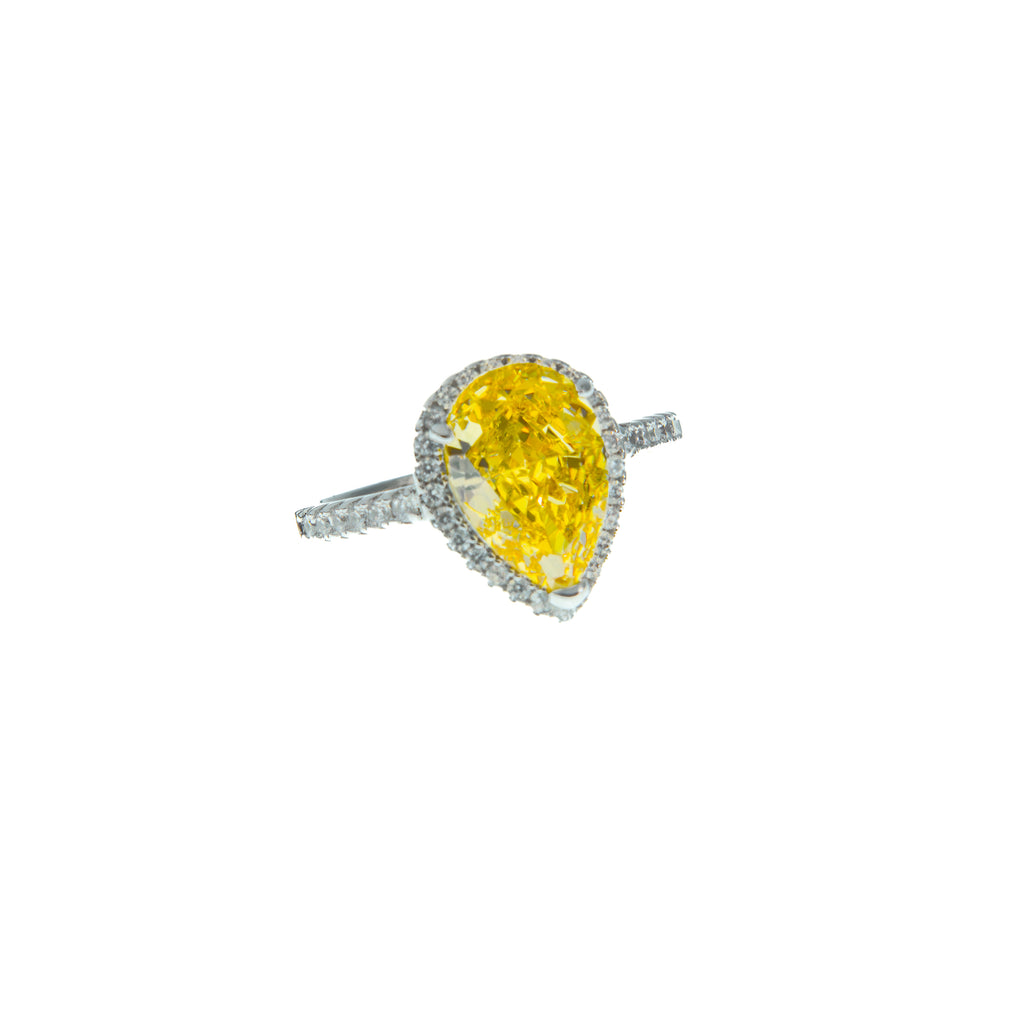 Anillo Halo Gota Amarilla
