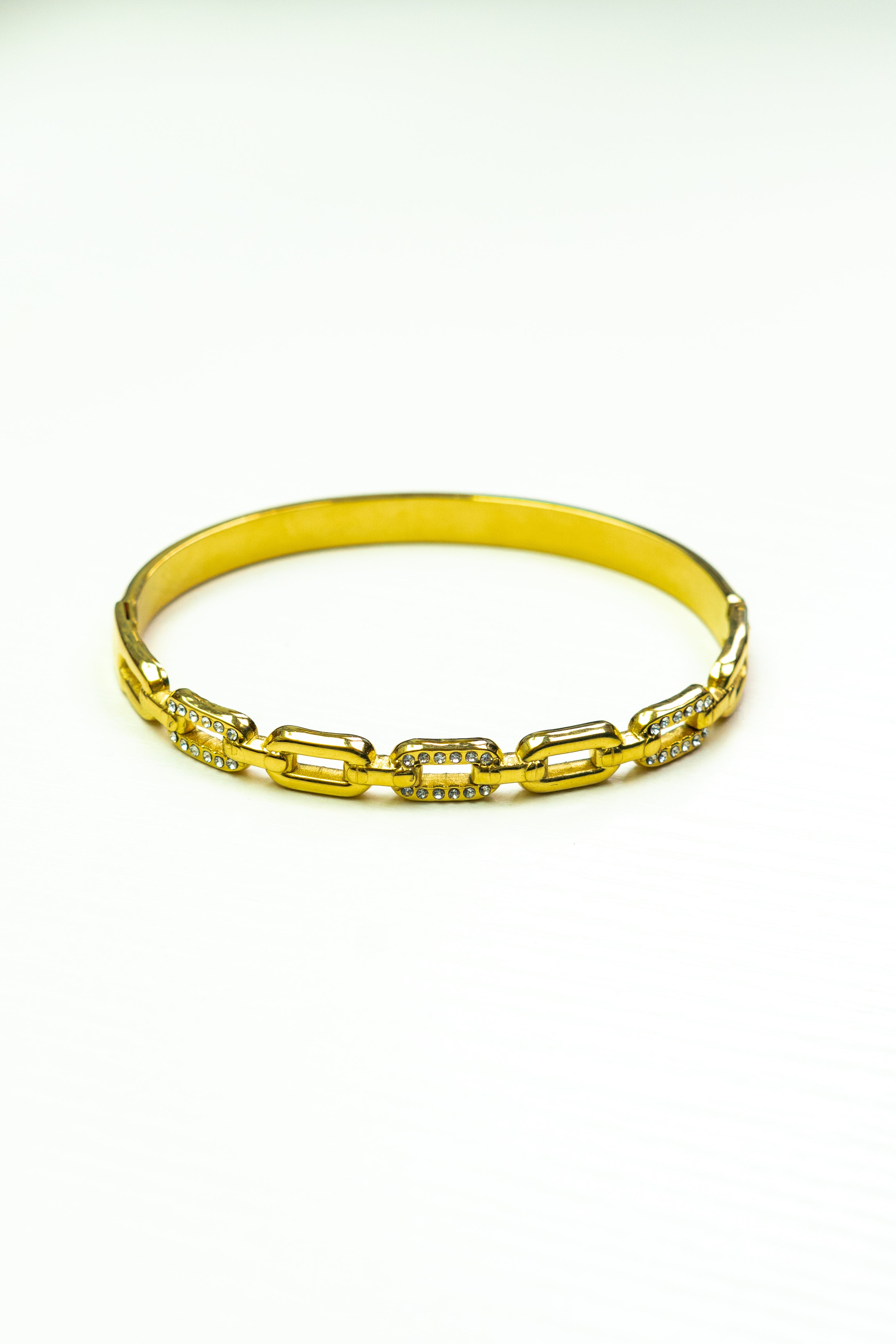 Brazalete Eslabones Ovalados y Circonias