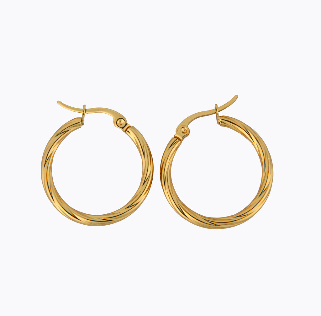 Aretes Argolla Trenzada Clásica