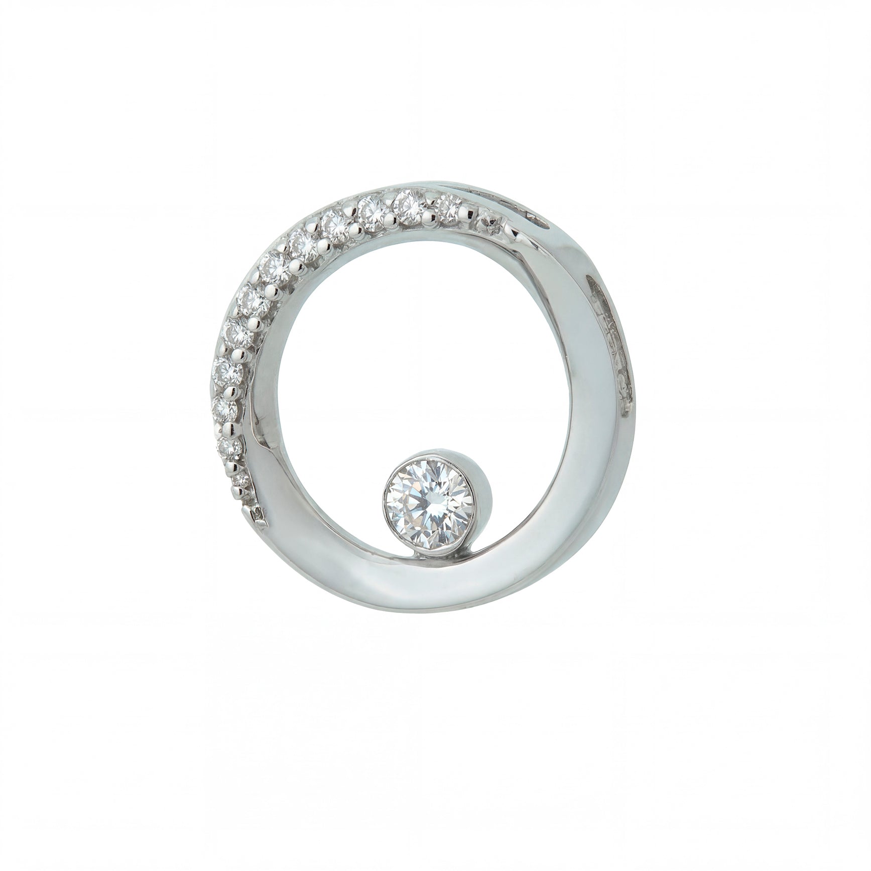 Dije Circular Oro Blanco