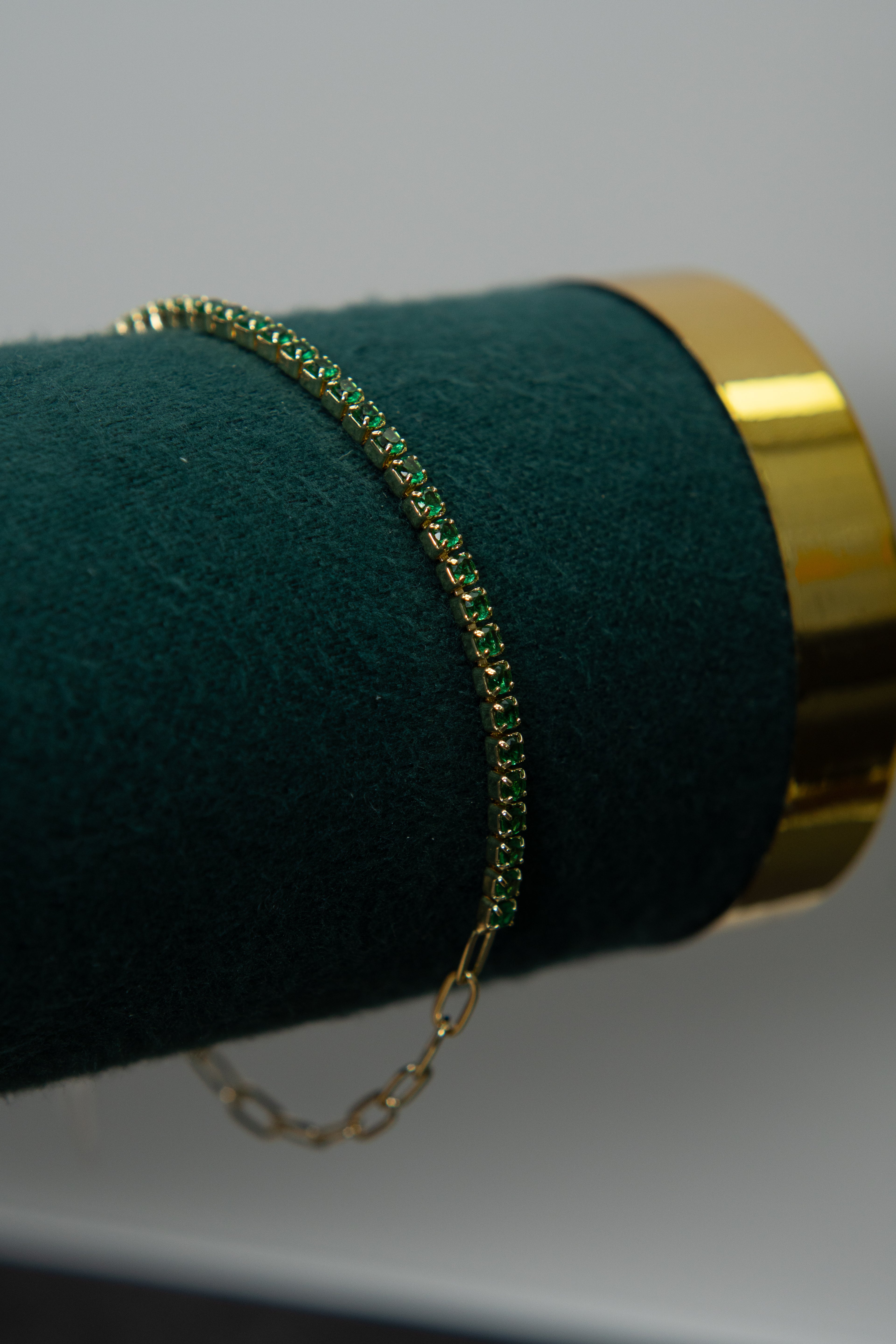 Pulsera tenis esmeralda