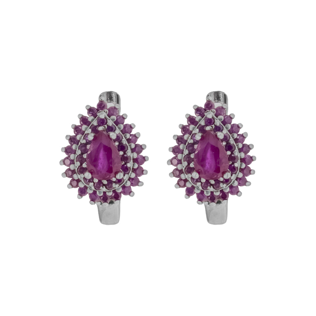 Aretes gota doble halo