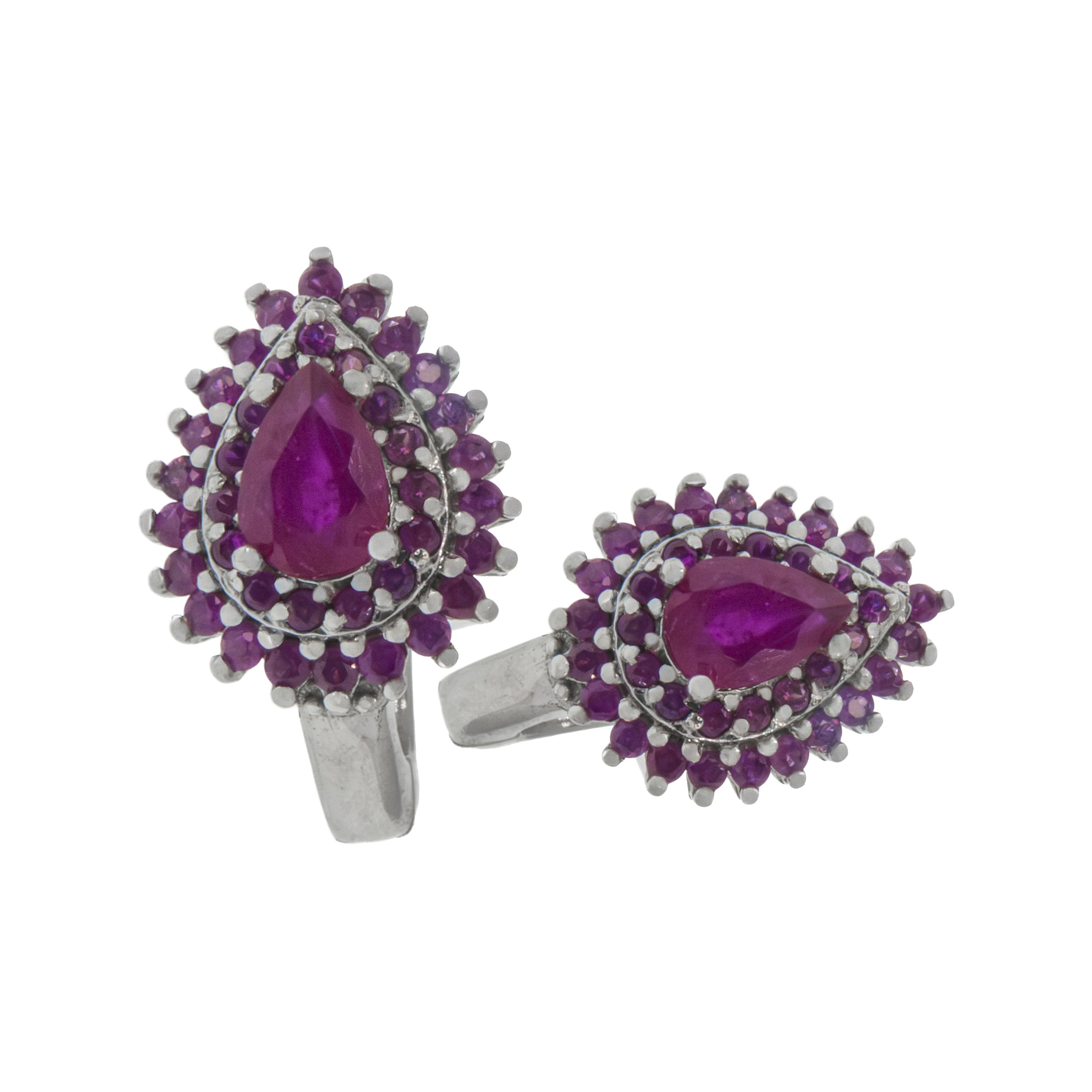 Aretes gota doble halo