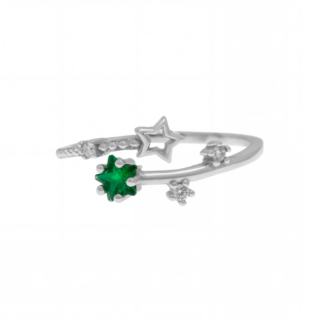 Anillo estrella verde