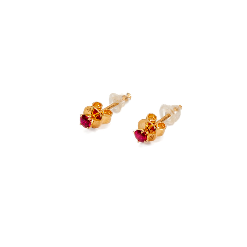 Aretes Rubí 9K