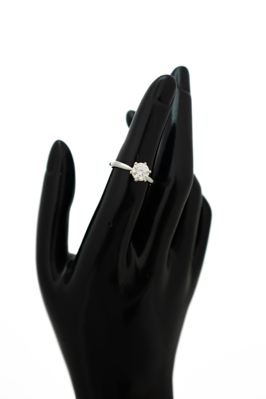 Anillo solitario plata moissanita