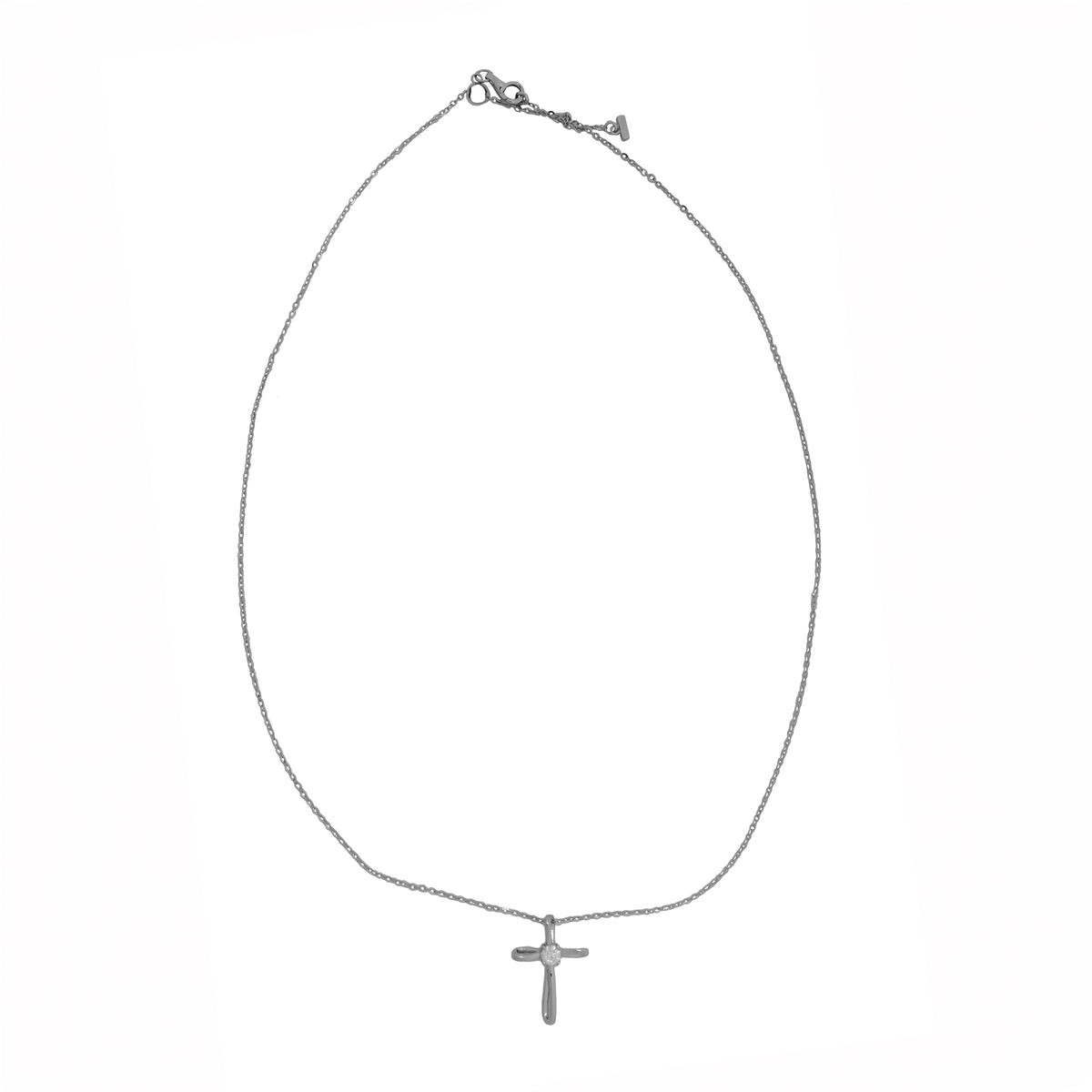 Collar cruz infinita con moissanita central