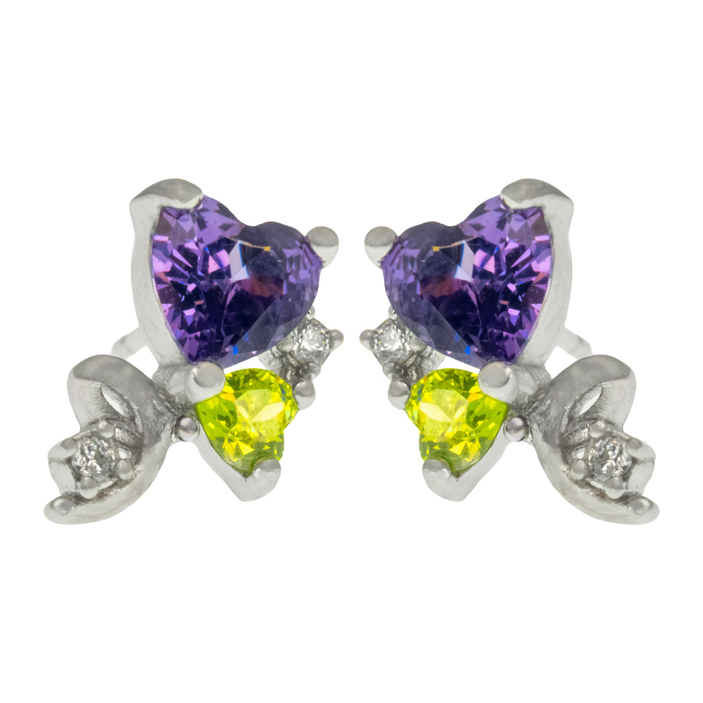 Aretes Corazón Violeta