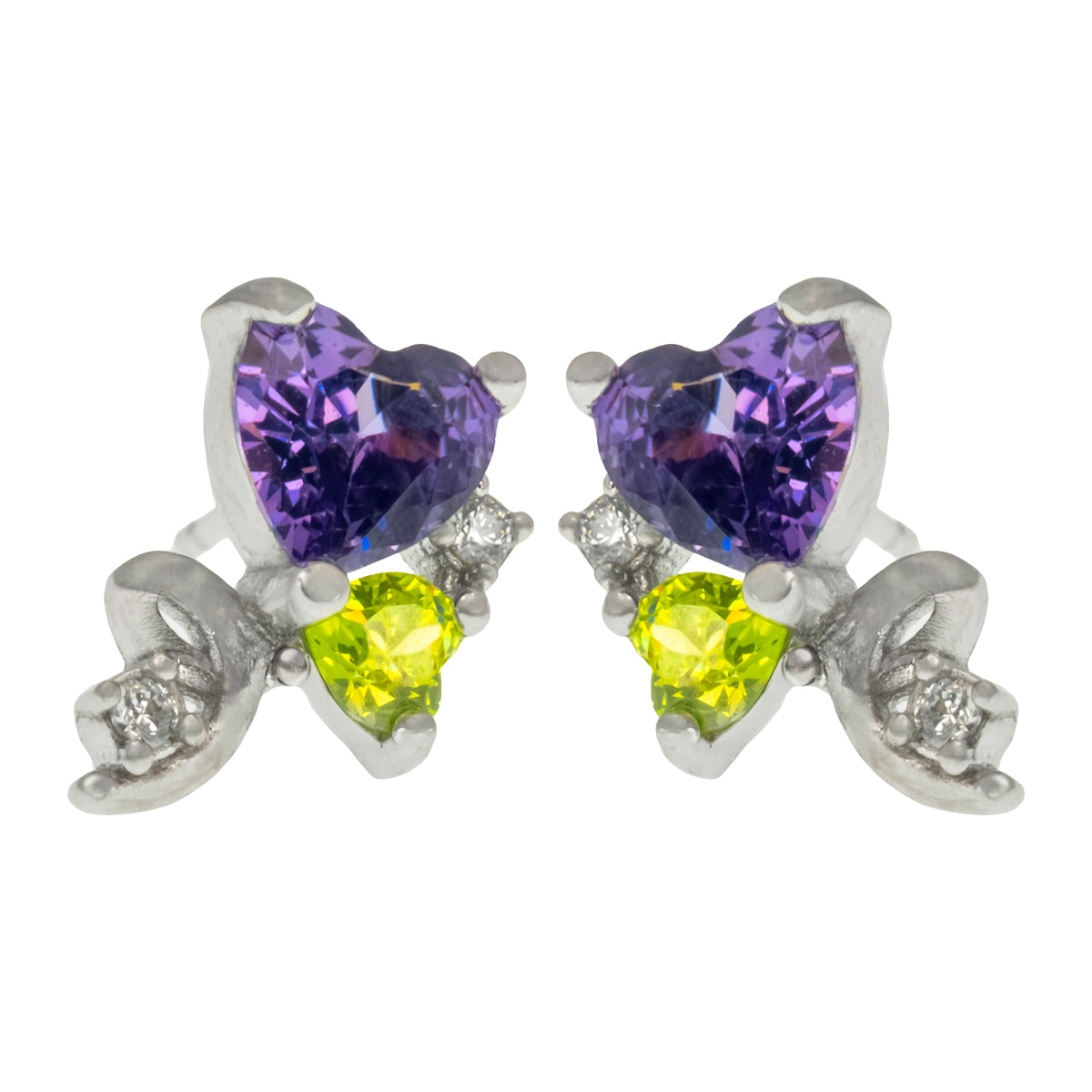 Aretes Corazón Violeta