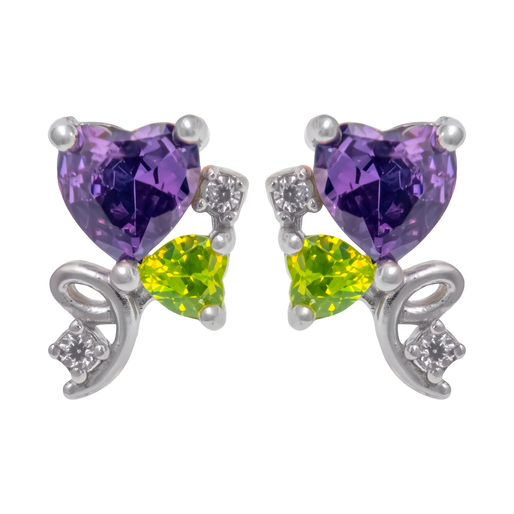 Aretes Corazón Violeta