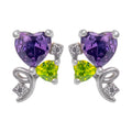 Aretes Corazón Violeta