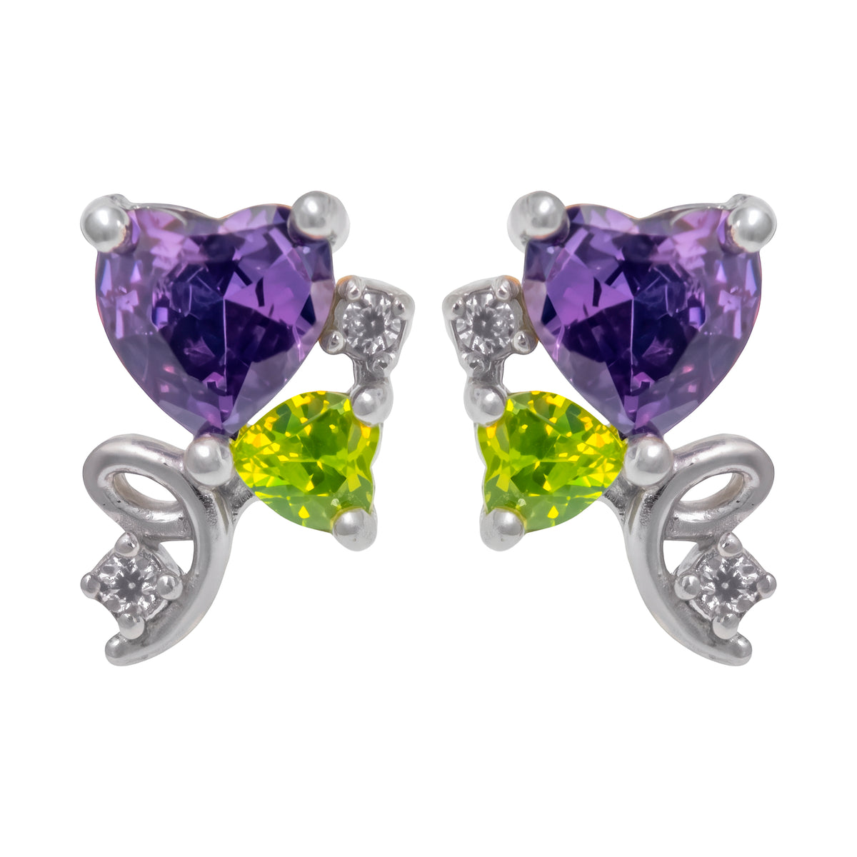 Aretes Corazón Violeta