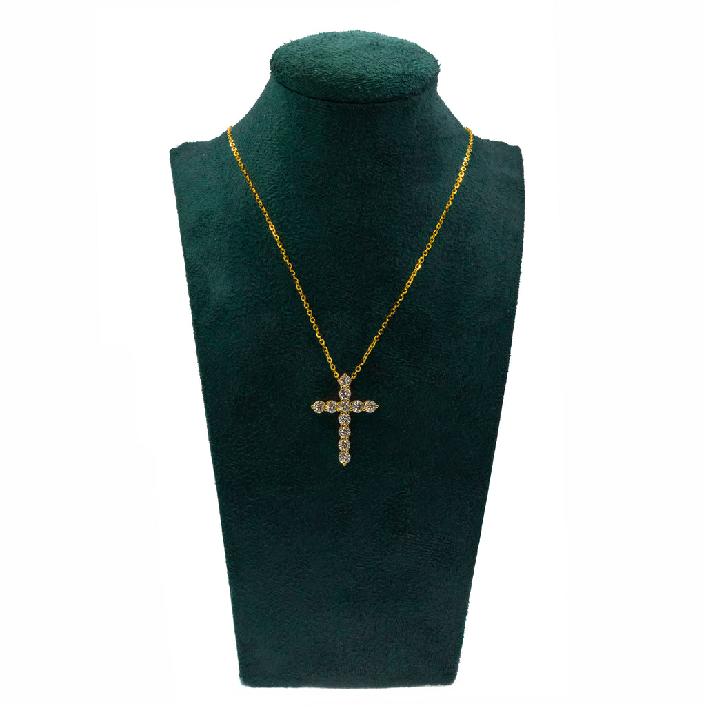 Collar cruz con moissanitas
