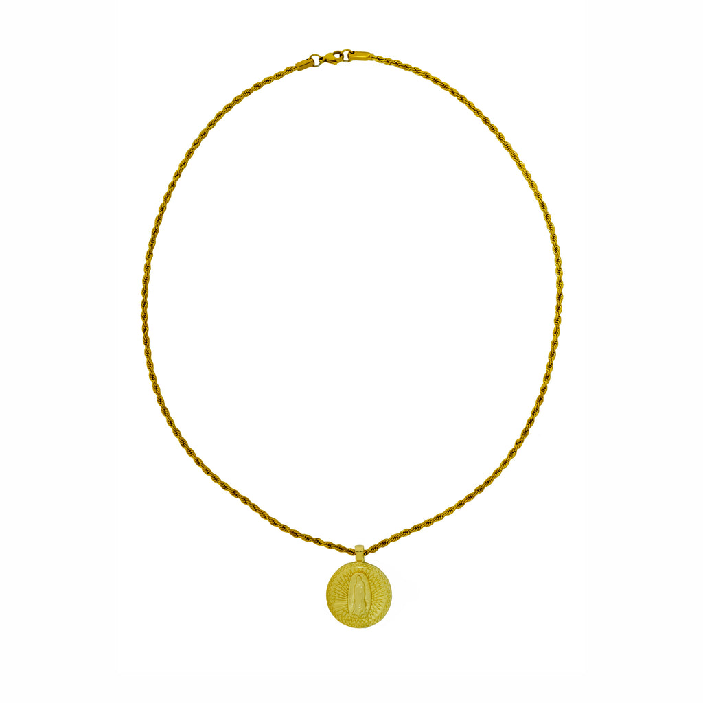 Collar Medalla Virgen Vintage