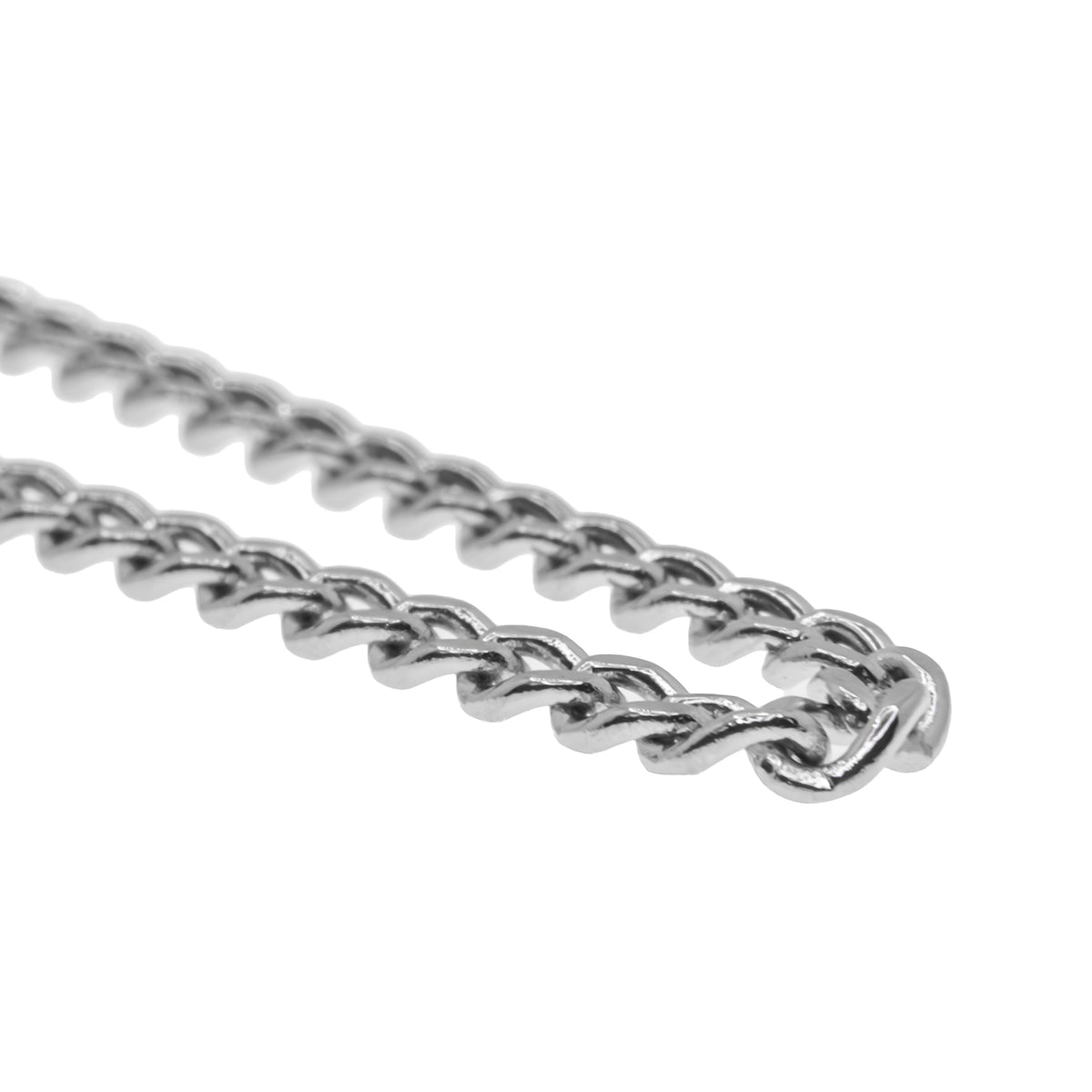 Cadena barbada plateada 2 mm